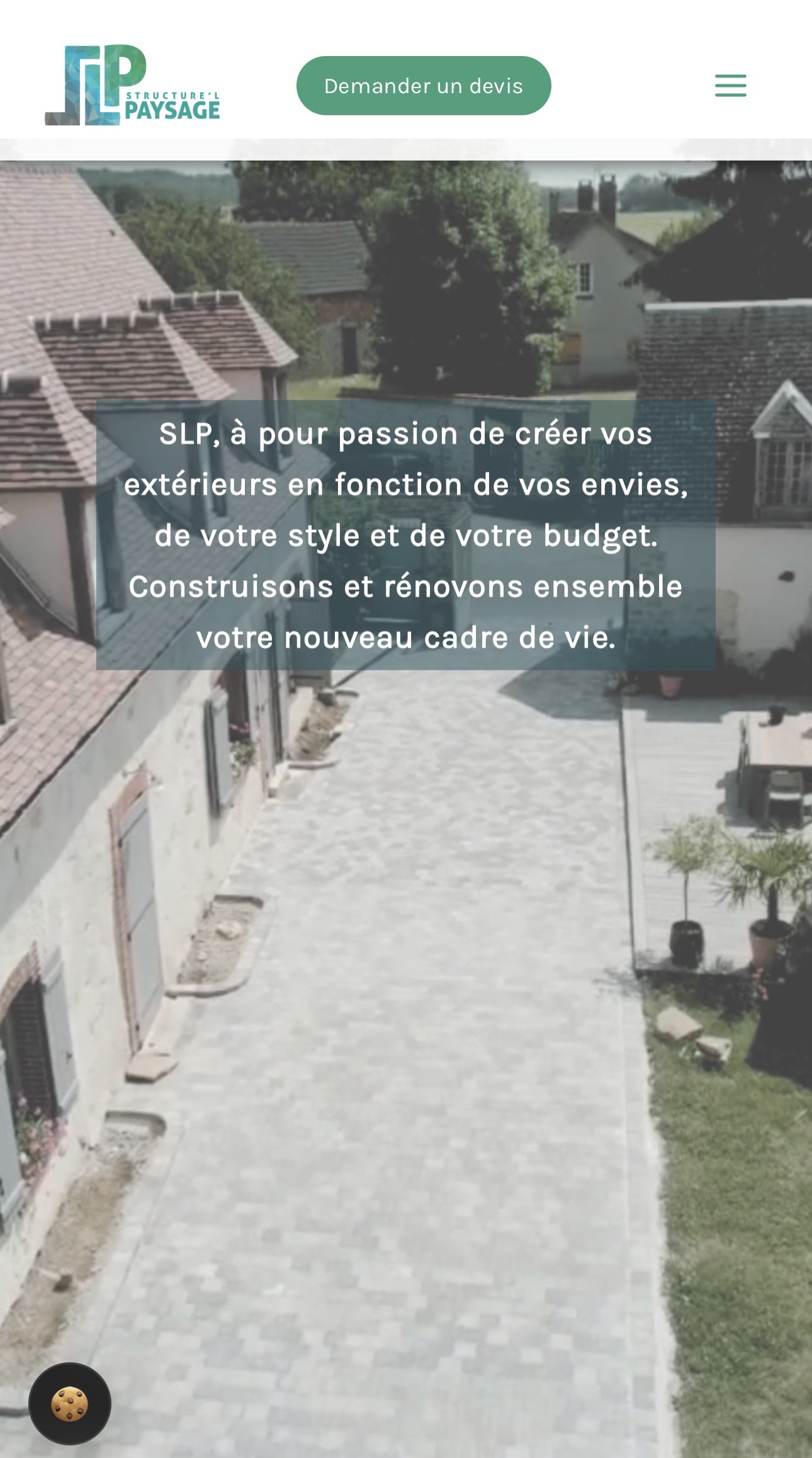 Aperçu de la page d'accueil, section services