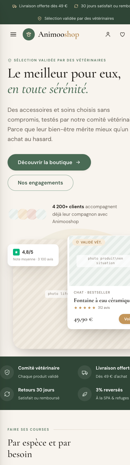 Aperçu de la page d'accueil